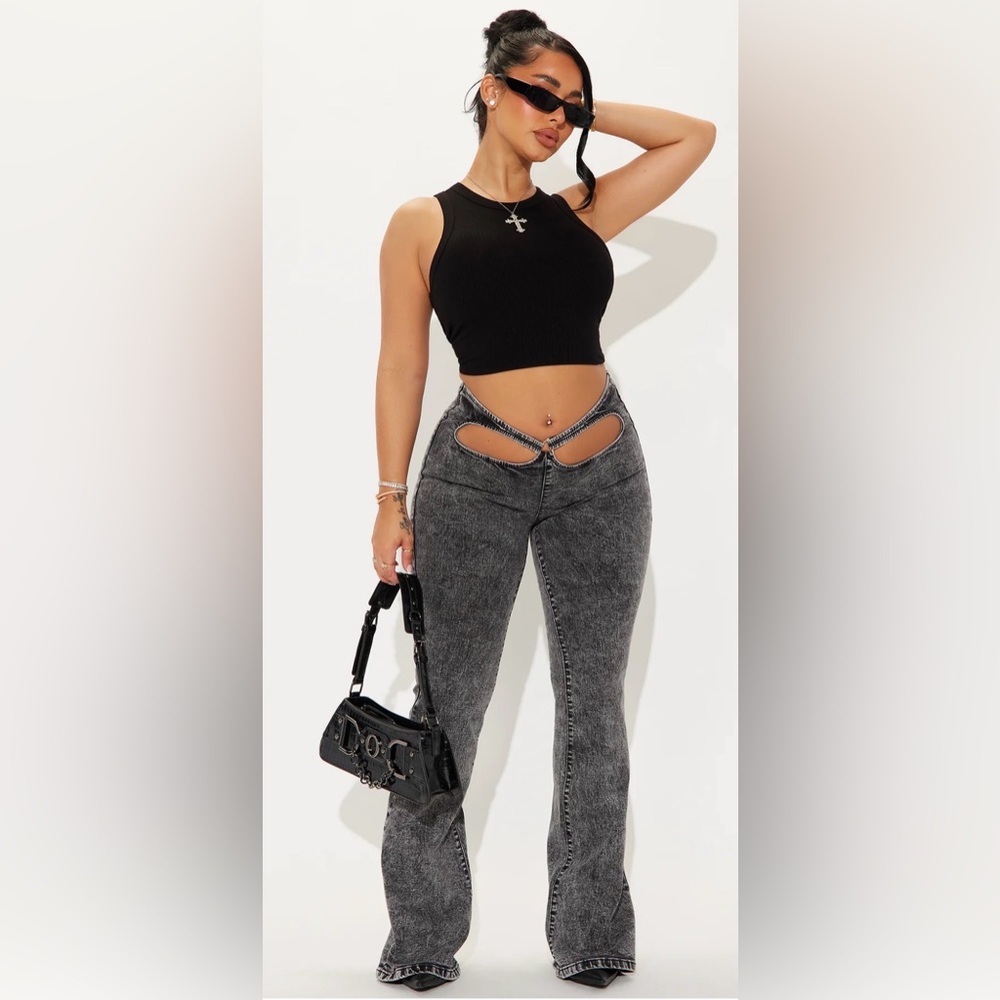 Stylish Black Acid Wash Women Jeans